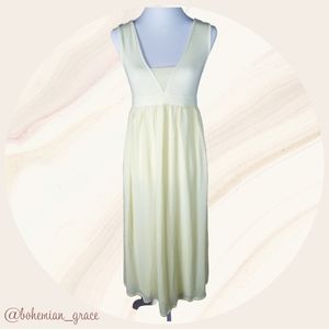 🕊️Yellow Silk Maxi Dress size Medium